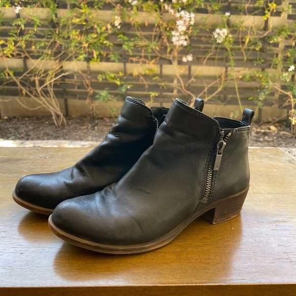 Lucky Brand Basel Leather Ankle Booties Size 6 - Picture 3 of 8